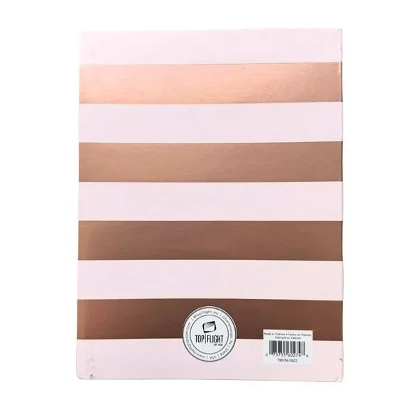 Rose Gold Stripe Flexibound Journal Ribbon Bookmark Heavyweight Ruled Paper New - Picture 3 of 3